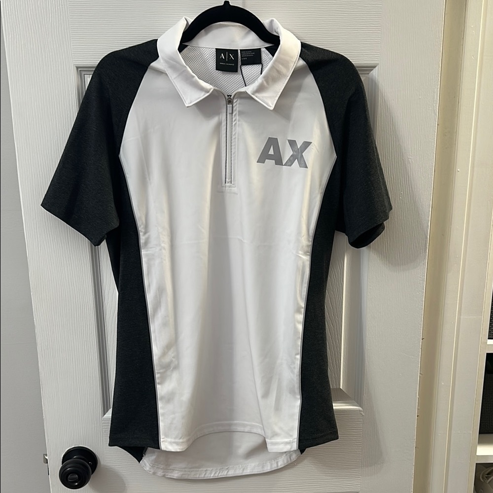 A/X Armani Exchange Black and White Polo Shirt